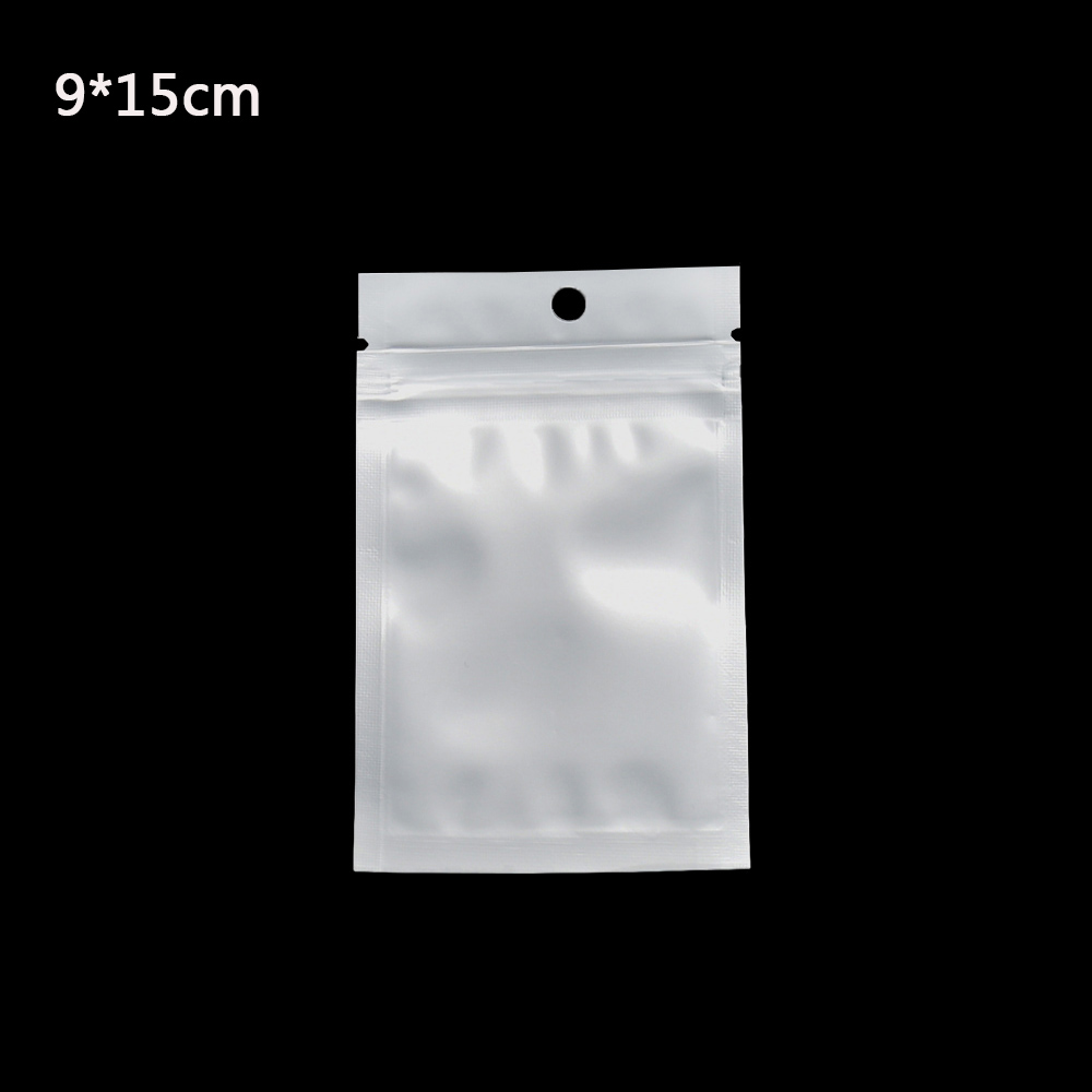 

9*15cm Wholesale Transparent Heat Sealable Zip Lock Clear White Plastic Packing Package Bag Reclosable Poly Storage Pouches 100pcs/lot