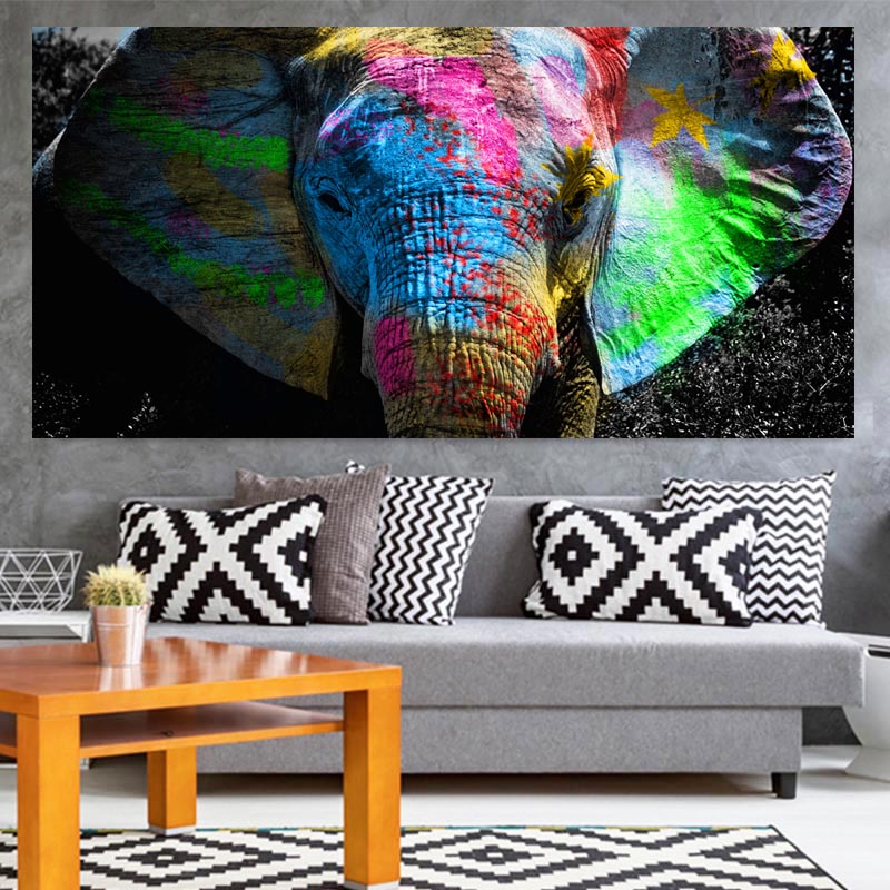 

Colorful African Elephant Animal Painting Oil Painting On Canvas Wall Art Pictures For Living Room Bedroom 191005