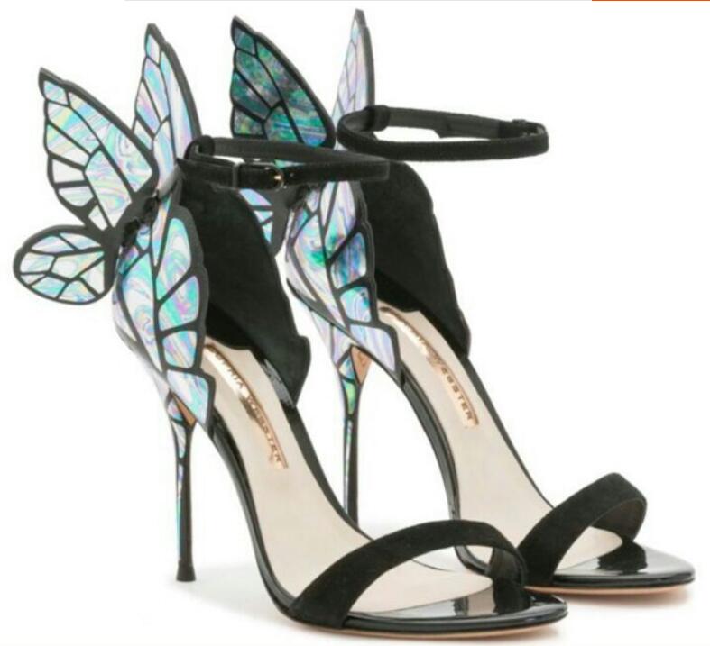 

Sophia Webster Sandals Genuine Leather Pumps Butterfly High Heel Sandals For Women Sexy Stiletto Shoes, Same as the picture