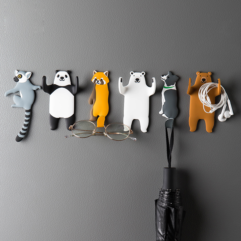 

Lovely animal Fridge Hook Key Wall Crochet Holder Removable Kitchen Hooks Home Decor key holder wall can Washed hook