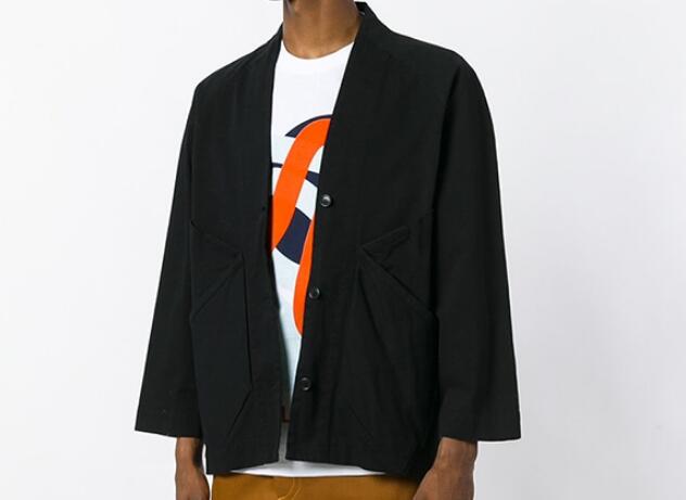 

5XL HOT 2019 Spring Men' New Fashion Customized short V-neck jacket, Black