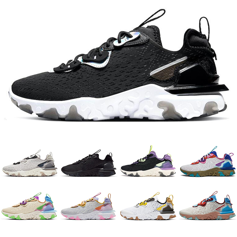 

react vision men women running shoes Photon Dust Gravity Purple Honeycomb Light Bone Vast Grey mens trainers fashion sport runners, 7 beige
