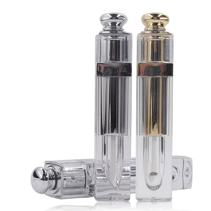 

Gold / Silver Empty Lip Gloss Tube Makeup Lip Oil Container Brilliant Cosmetics Packaging Polish Bottle Tube 50pc/lot