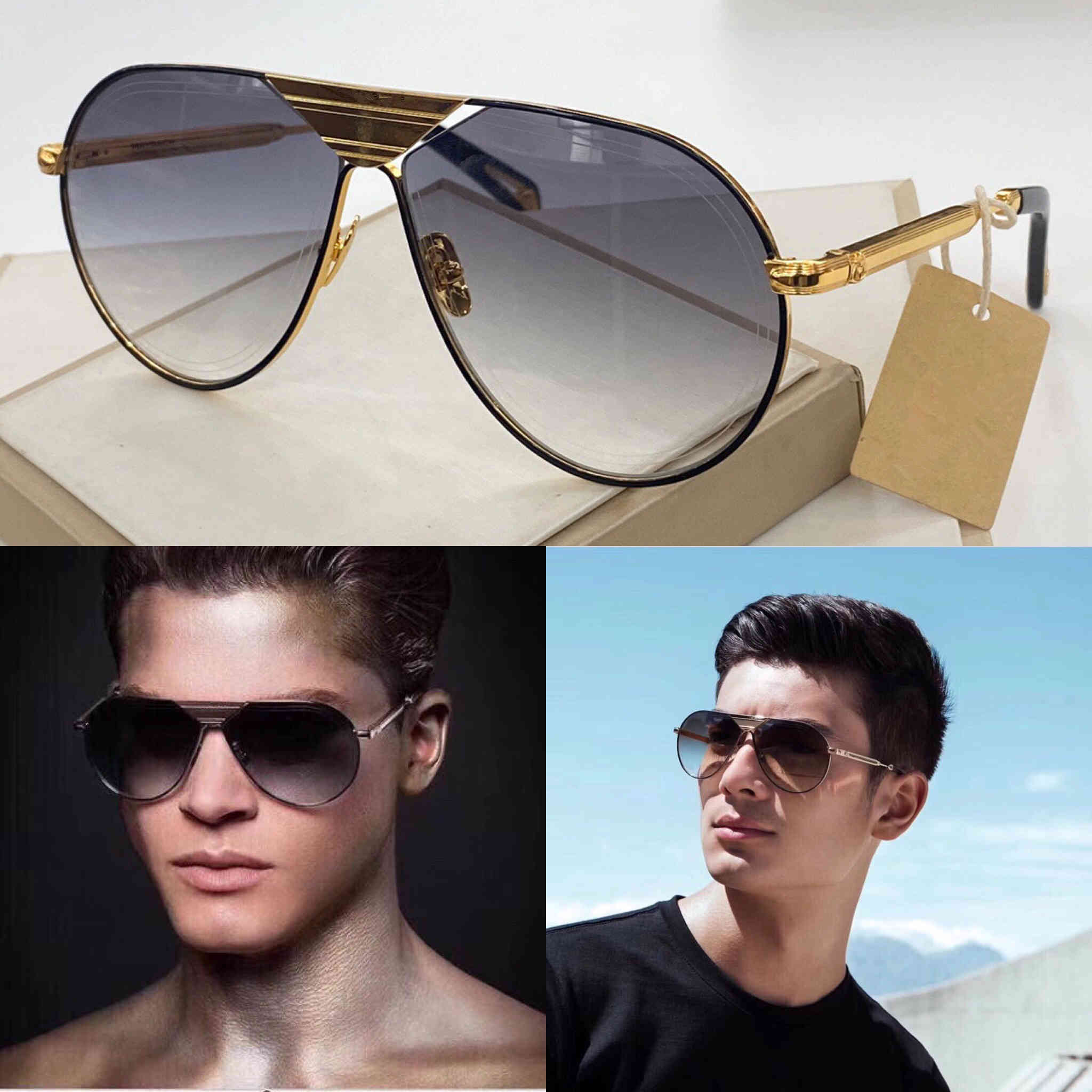 THEDAWN Fashion Sunglasses With UV Protection for men Vintage Oval metal Full Frame popular Top Quality Come With Case classic sunglasses