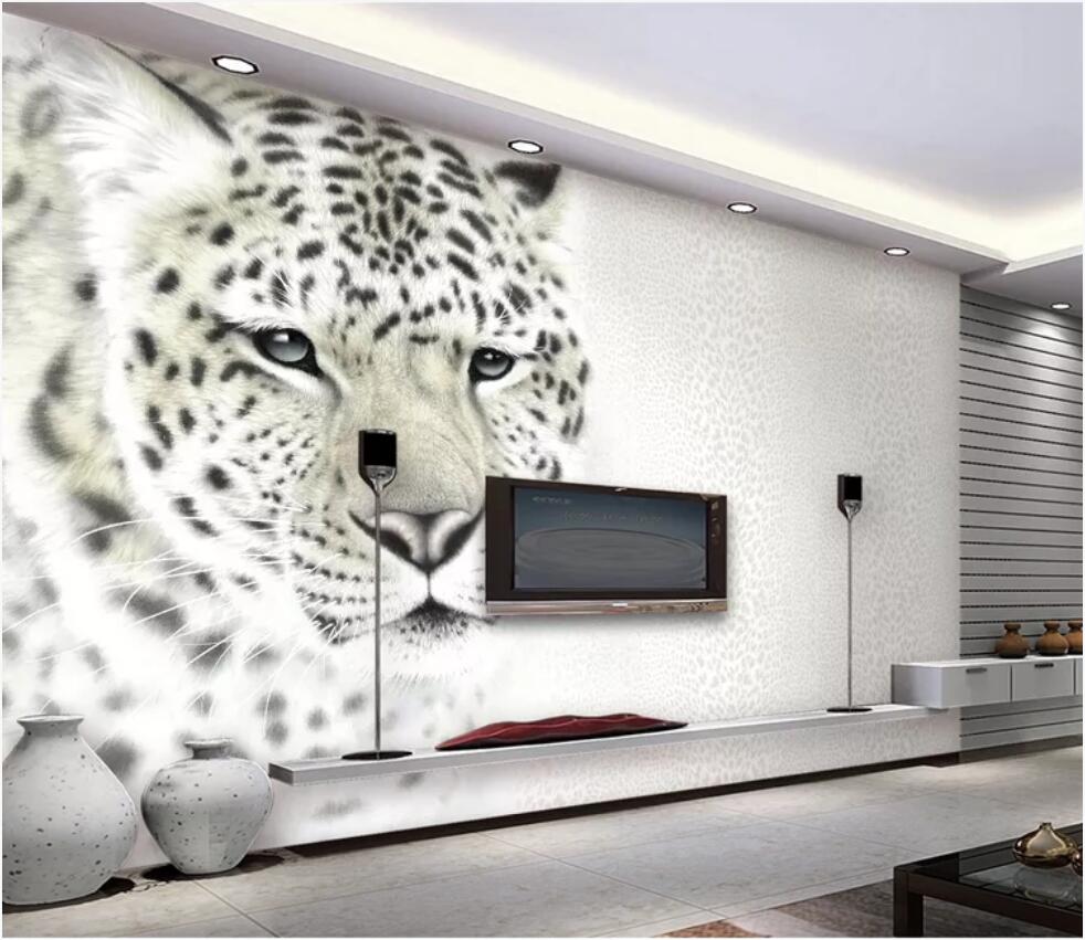 

3d room wallpaper custom photo non-woven mural Modern fashion leopard print leopard living room TV background wall wallpaper for walls 3 d, Non-woven fabric