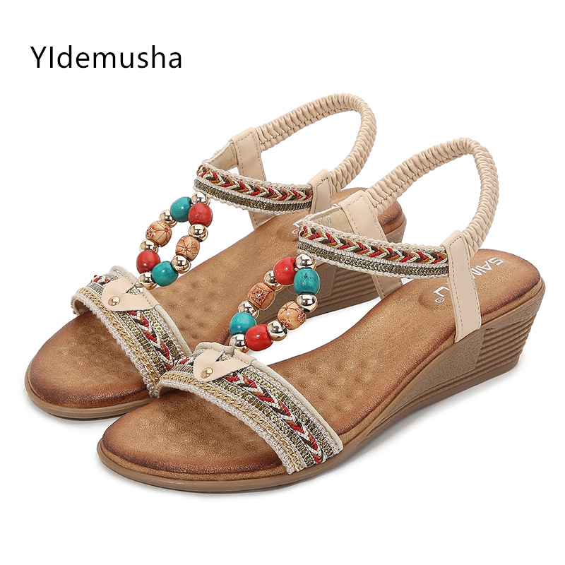 

Women's sandals Summer fashion wedges women's shoes Casual Non slip Thick bottom sandals Outdoor Beach slippers, Blue