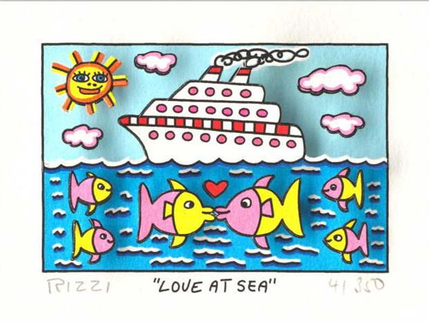 

James Rizzi - LOVE AT SEA Home Decor Handcrafts Oil Painting On Canvas Wall Art Canvas Pictures 191217