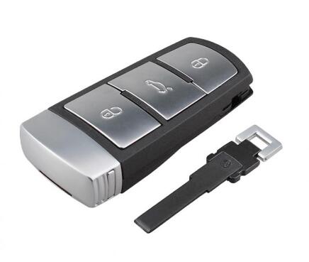 

434MHz 3 Buttons Keyless Uncut Flip Smart Car Remote Key Fob with ID48 Chip 3C0959752BA for VW Passat B6 3C B7 Magotan CC, Write