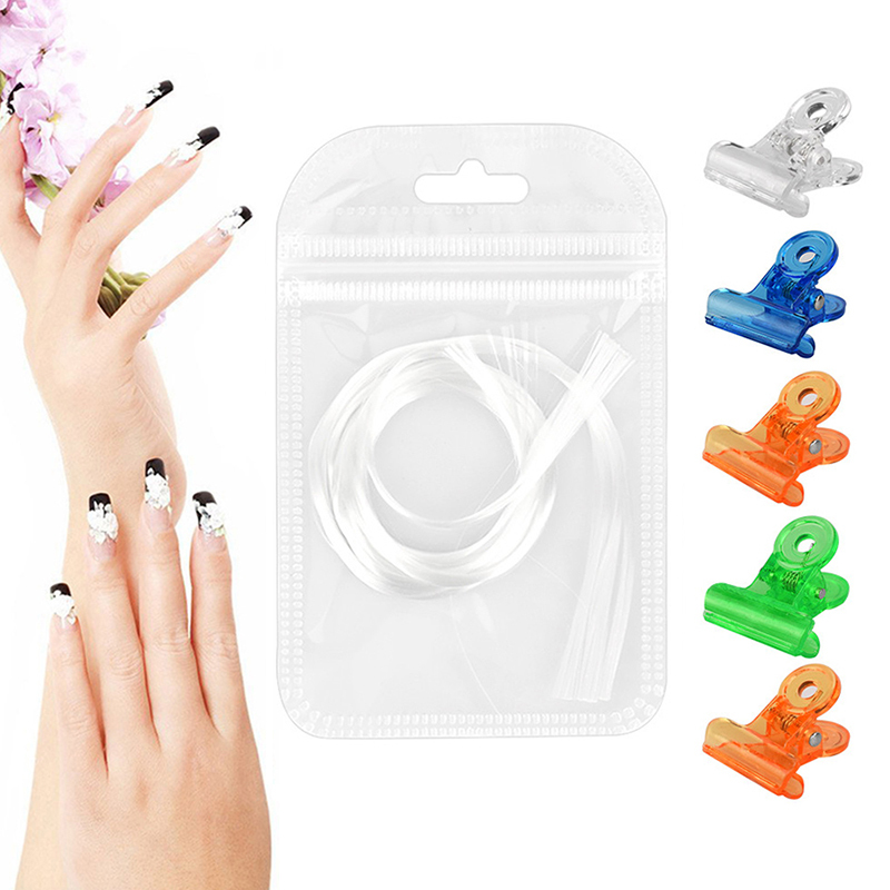 

2M Nail Extension Fiberglass with 5pcs Securing Clip Nail Form Fibernails Acrylic Tips for Silk Building Extension Tool