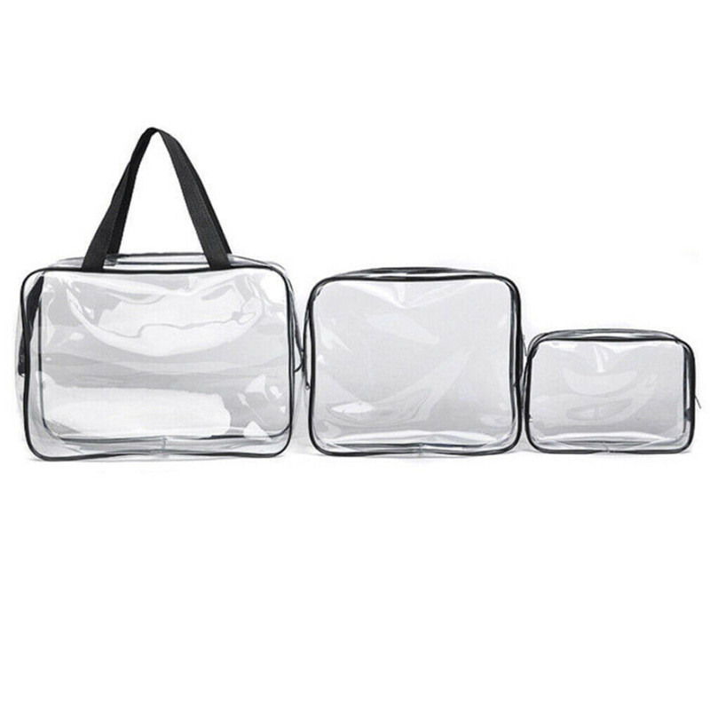 

New Cosmetic Bag PVC Clear Transparent Plastic Travel Cosmetic Bag Zipper Make Up Toiletry Waterproof Organizer Fashion