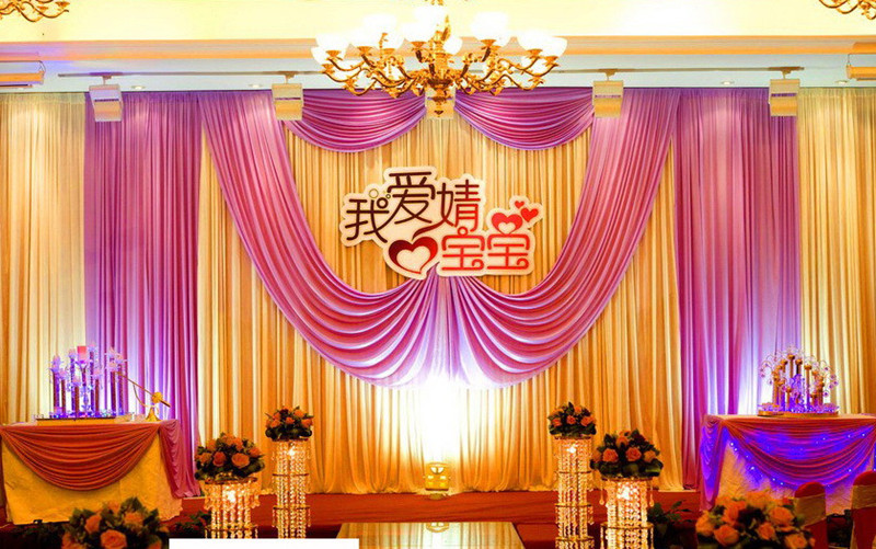 

top quality colorful wedding background drapery decoration purple voilet drapery baby shower decorations 3Mx6M Free Shipping