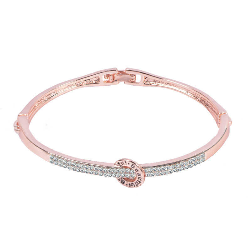 

Popular Silver/Rose Gold Plated Metal Women Cuff Bangle Jewelry
