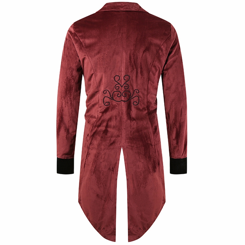 

Men Trench Coat Fashion Long Taicoat Halloween Costume Mens Single-breasted Windproof Slim Trench New Tuxedo, Black