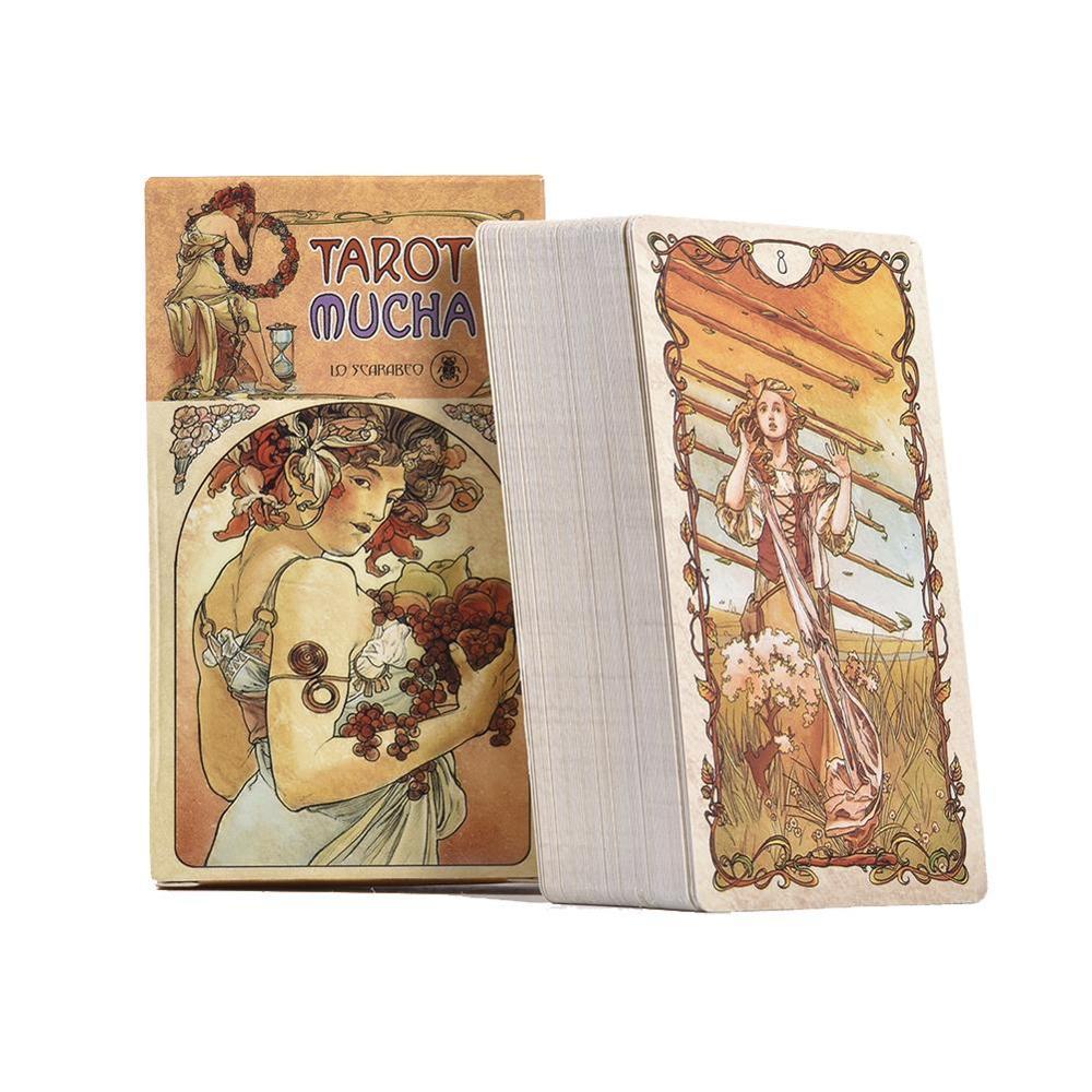 

78pcs English Tarot Mucha Tarot Cards Deck Funny Family Friend Desk Board Game Playing Game Cards Party Games Gifts