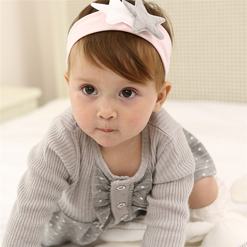 

New Fashion Korean Cute Baby Headband Cute Double Five-pointed Star Headdress Baby Girl Hair Accessories Diadema, Pink