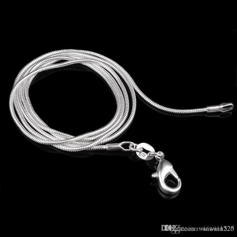 

10pcs 16/18/20/22/24 inch 925 Sterling Silver Snake Link Chain Lobster Clasp Necklace Fit Pendant Free Shipping