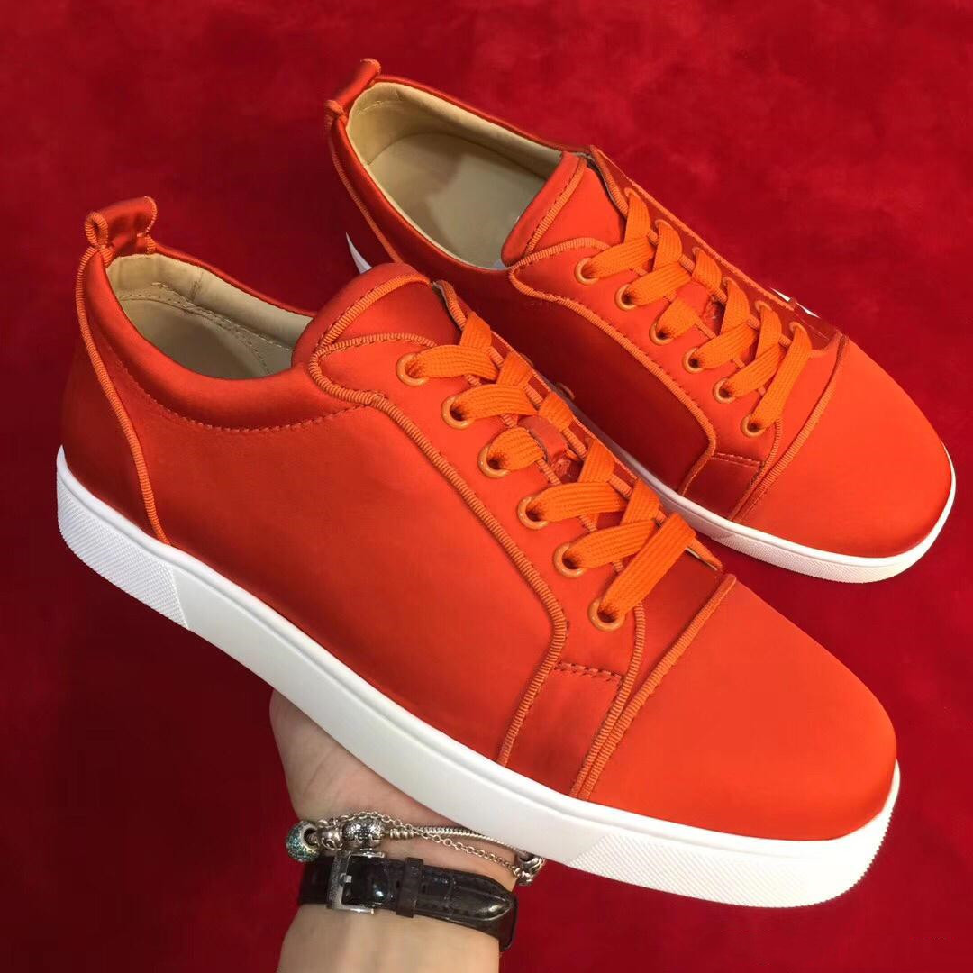 Hot Hot Sale Sneaker Men Trainers Red Bottom Shoes Top NEW Designer Flats Red Leather Women Casual Walking Famous Sports Shoes
