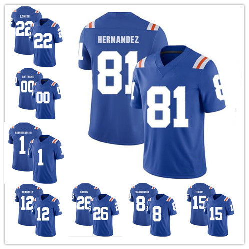 

2019 Vintage NCAA Florida Gators Aaron Hernandez 22 Chris Steele 26 John Huggins 43 Nicolas Sutton Customized College Football Jersey, Blue