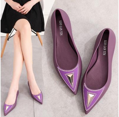 2019 New style woman Sandals Female Summer Point Shallow Jelly Shoes lady Flat Bottom Anti-skid Soft Travel Beach Shoes rain shoes