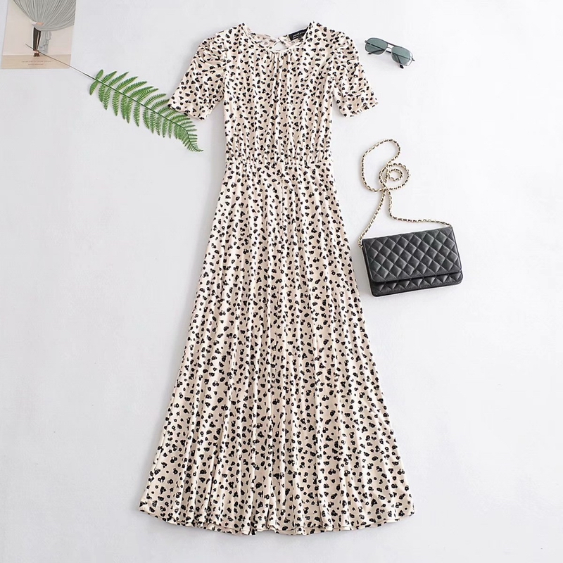 

Women Long Dress 2020 New Fashion Short Sleeve Modern Lady Summer Floral Dresses, Prints