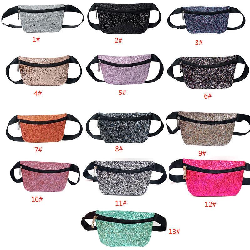 

Hot Flash Letter Waist Bag Fanny Pack Sequin Waterproof Beach Bags Women Handbag Fashion Sport Shoulder Bag 13 colors