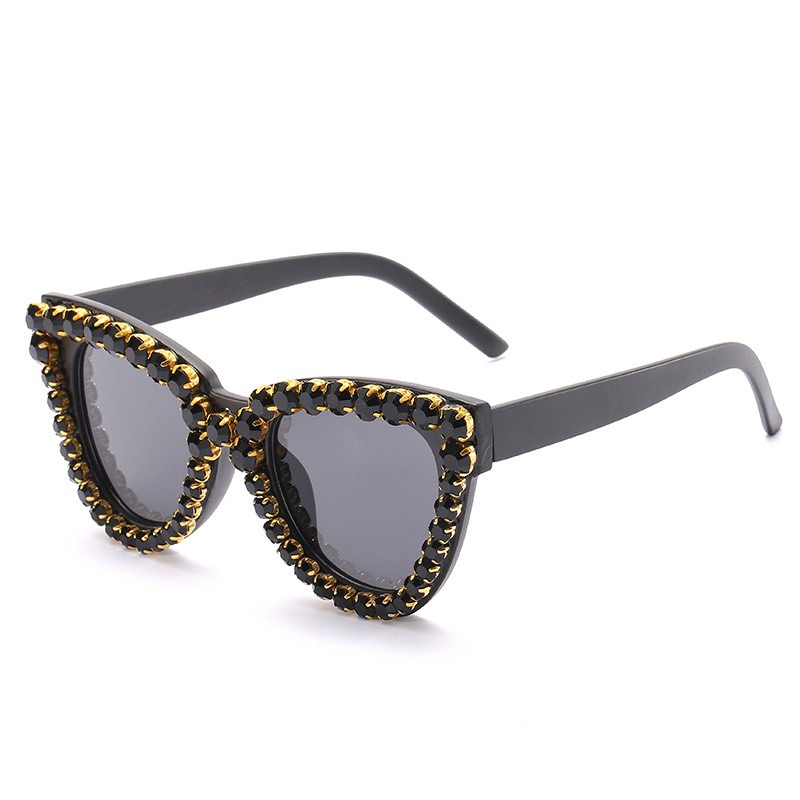 

retro fashion Cat Eye Sunglasses 2020 with diamond round frame Sun glasses for women mirror sunglasses Flat Outdoor Eyewear ES72195