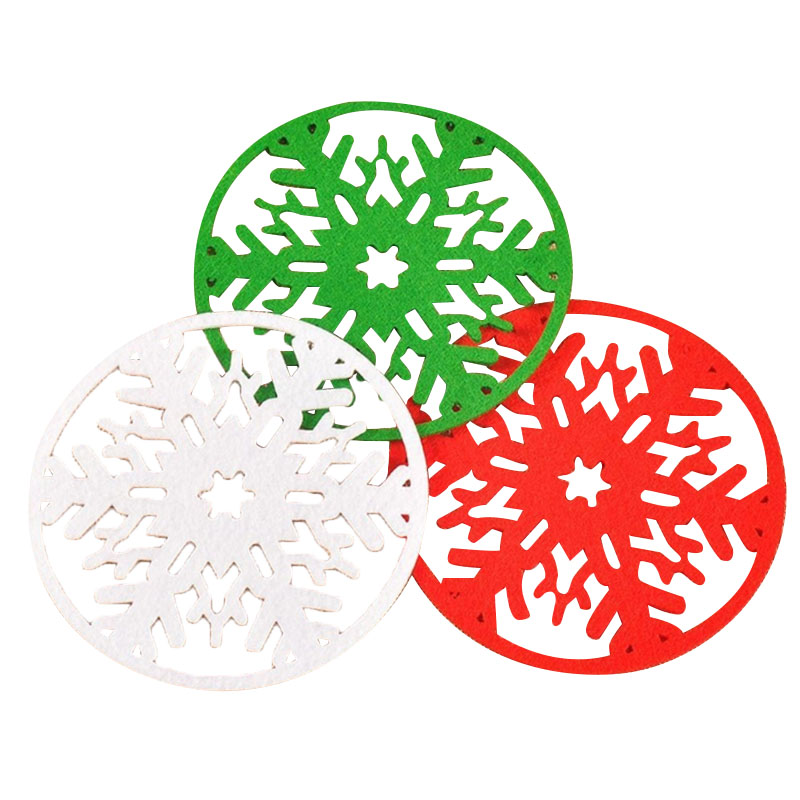 

New-Christmas Snowflake Coasters Drink Coffee Cup Mat Pad Xmas Table Decor