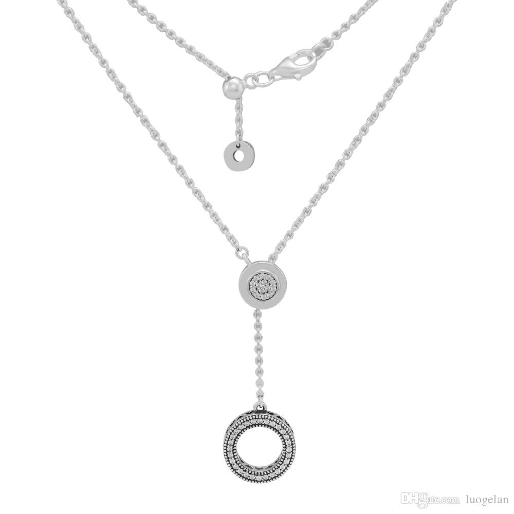 2018 Autumn 925 Sterling Silver Signature Silver Necklace fashion pendant Fits For women Jewelry Making Necklace-image-440746848