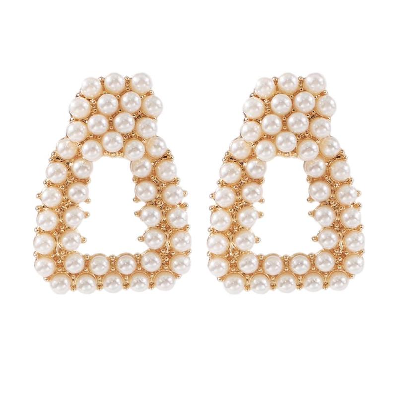 

MANILAI Big Round Imitation Pearls Earrings Trend High Quality Fashion Sweet Earrings Women Wedding Jewelry Gift