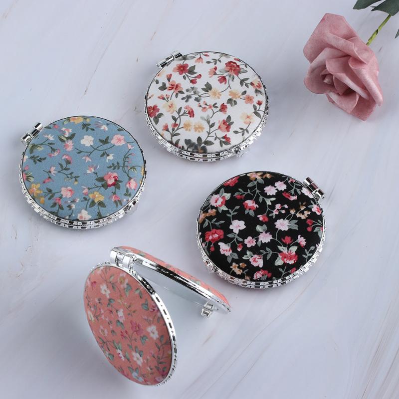 

Random Color!! Women Portable Folding Round&Heart&Square&Oval Pocket Mirror Flower Two-side Makeup Mirrors Cosmetic Tools