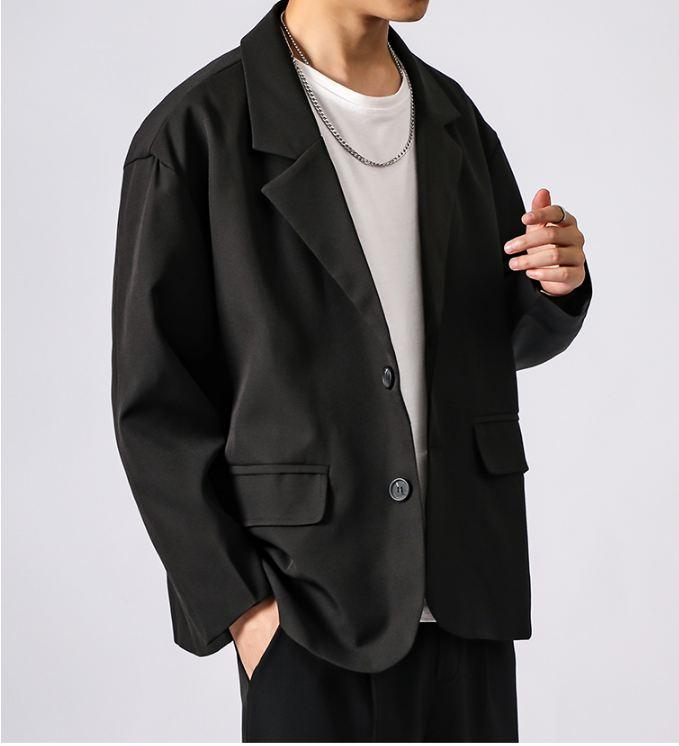 

2019 New Korean Men Blazer Black Oversized Blazer Masculino Yuppie Style Men Hombre
