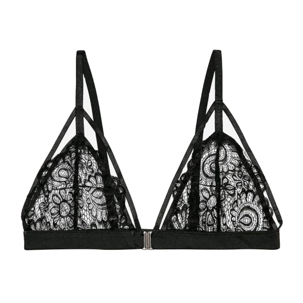 

Women Bralette Lace Skeleton Black Bra Sleep Wear Fashion Lady Tops