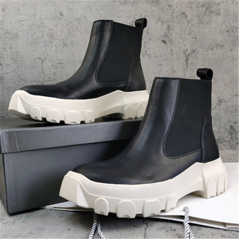 

Fashion Men Winter Ro Shoes Slip On Winter Boots Thick Sole Men Leather Boots 18#25/20D50