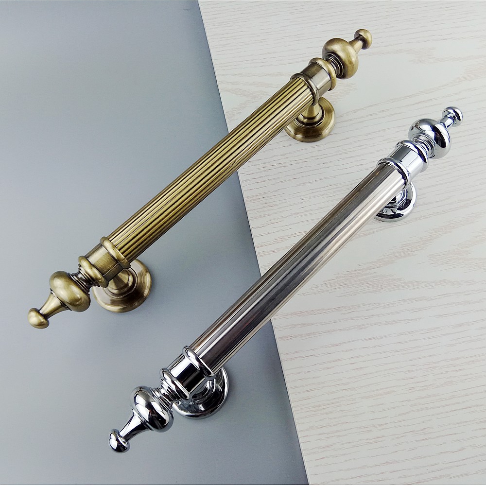 

345mm Bronze Chrome Furniture Hardware Wooden Door Handles Bathroom Bedroom Restaurant Sliding Door Handle Wardrobe Knobs Push Pulls Handle