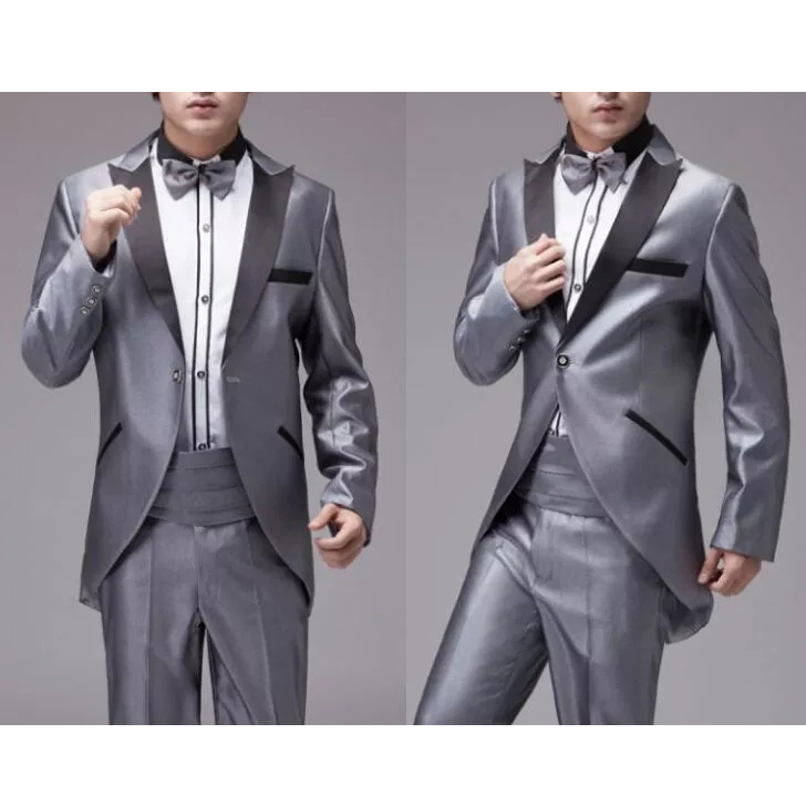 

Handsome Groomsmen Peak Lapel Groom Tuxedos Mens Wedding Dress Man Jacket Blazer Prom Dinner 2 Piece Suit(Jacket+Pants+Tie) 561, Same as image