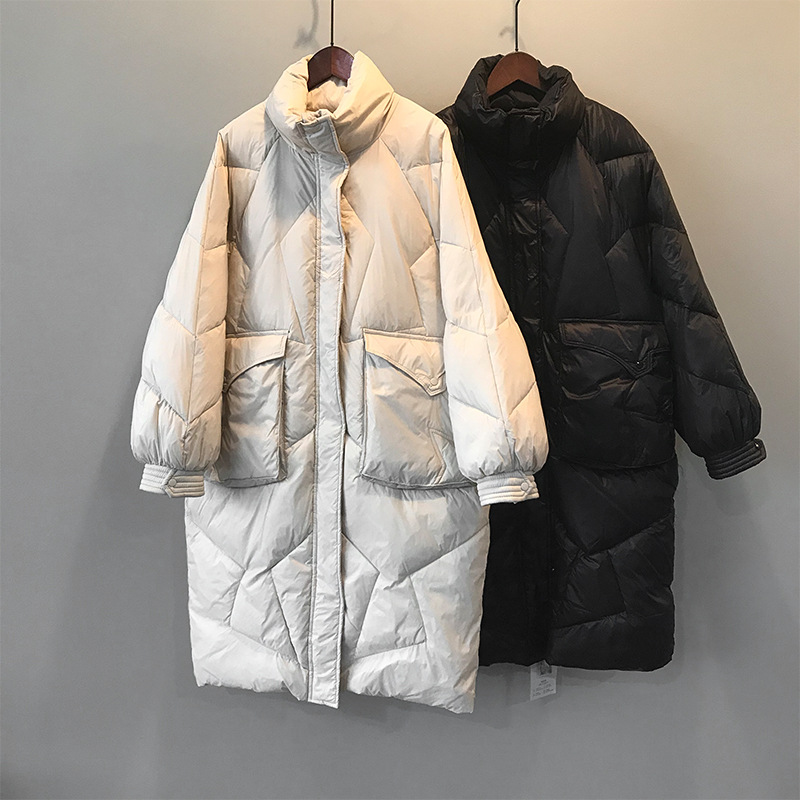 

2020 Women Thick Winter Coat Stand Collar Women Long Jacket Coat Oversized Warm Outerwear Female Casaco Feminino, Beige