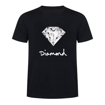 

2019 New Summer South Coast Harajuku Blue Diamond Hiphop Diamond Short Sleeve T-Shirt Tide Cotton Large Size MC24, White;black