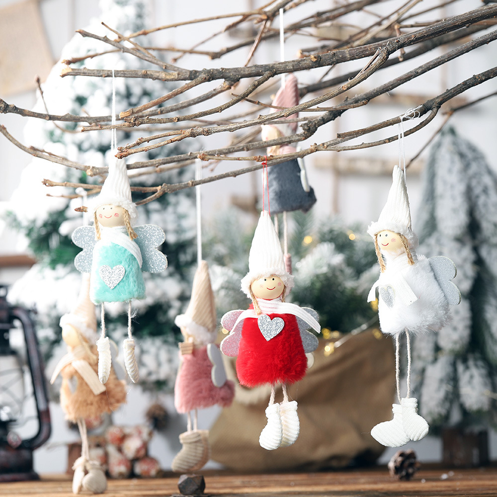 

Xmas Tree Plush Doll Angel Toy Embellishment Hanging Pendants Christmas Decoration Drop Ornaments Festival Favor Party Supply