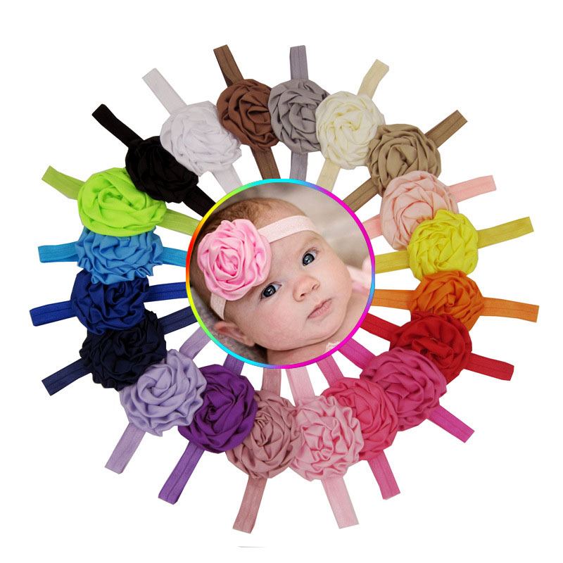 

Kids Baby rose flower Headbands Girls Cute Hair Band Infant Lovely Headwrap Children Bowknot Elastic Accessories, Mixed color