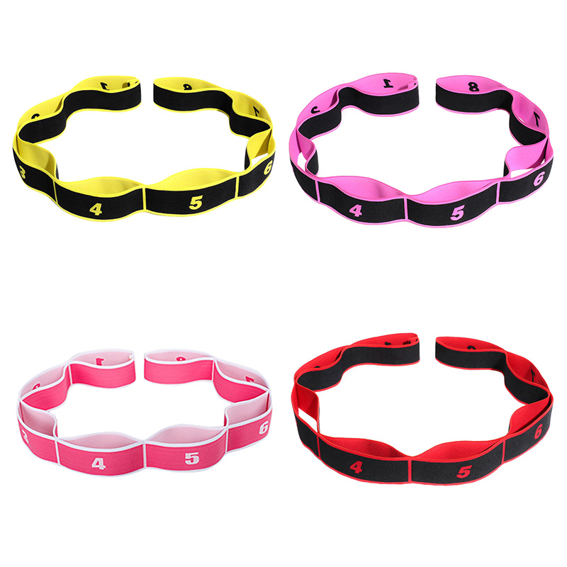 

Adult Kids SPORTS Resistance Bands Latin dance stretch Belt with Foam Handles Exercise Cords Pilates Strength Training new, Red