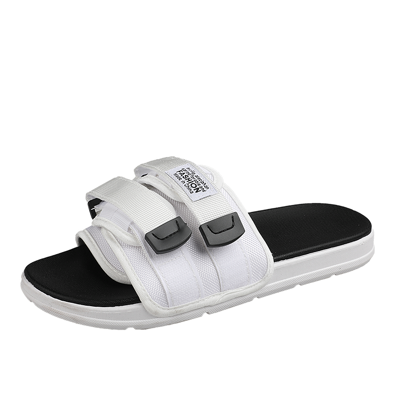 

Hot Summer Men Slippers Casual Black White Shoes Non-slip Slides Bathroom Sandals Soft Sole Women Slides