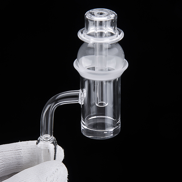 

Quartz Banger with frosted bevel edge & glass carb cap sandblasted banger and socket nail for Glass Bong water pipes dab rigs