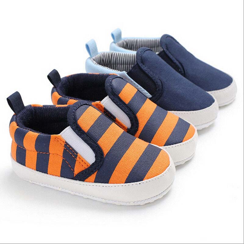 

Infant Toddler Baby Boy Girl Soft Crib Shoes Cute Sneaker Newborn Prewalker Striped Patchwork Shoes Newborn 0-18M
