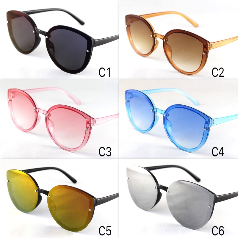 

New Children Sunglasses Nice Cute Cateye Frame Colorful Kids Sun Glasses 6 Colors Transparent Frame 20pcs/lot Wholesale 3091