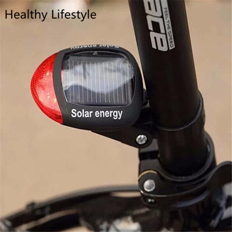 La energía solar LED para bicicleta Ciclismo de cola trasera de la luz roja de la lámpara trasera w  Pinza 