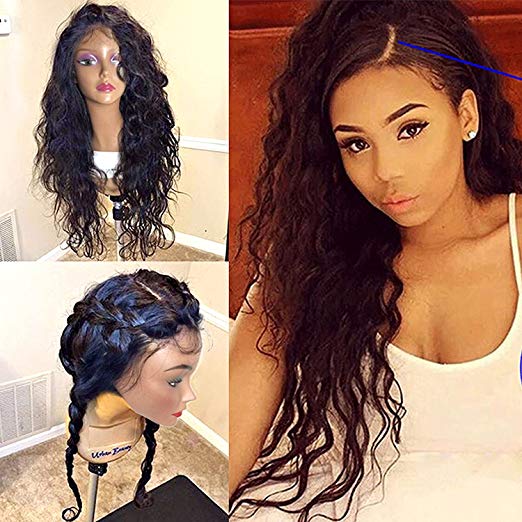 

Natural Wave Lace Front Wig 360 Laces Fronal Brazilian curly Closure Pre-Plucked Loose wavy Human Hair Wigs diva1 130%density, 1b or natural color