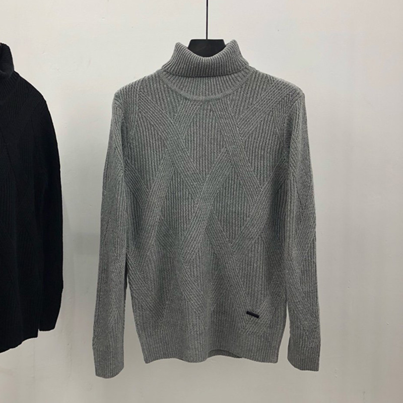 

20FW Fashion Mens Sweaters Mens Top Quality Sweater Men Women Solid Color Fashion Knitted Sweater Sweatshirt, Gray