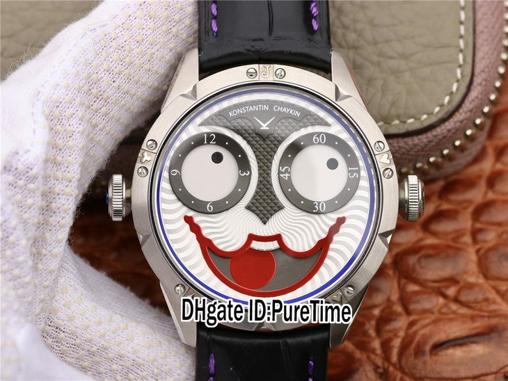 

Best Edition Konstantin Chaykin Joker Steel Case Blue Inner Joker Dial Russian Time NH35A Automatic Mens Watch Black Leather Blue Line 02, Green inner