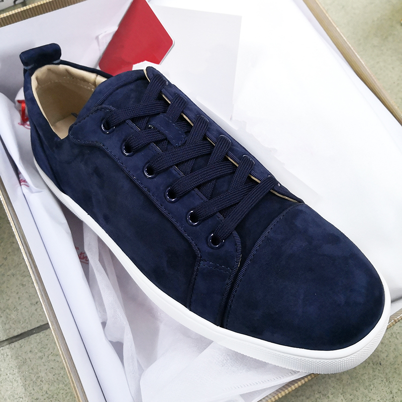 

Fashion Men Women Flat Red Bottoms Shoes Orlato Spikes Crystal Calfskin Sneaker Lace-up Trainers Men's Party Wedding Shoe EU47, Black