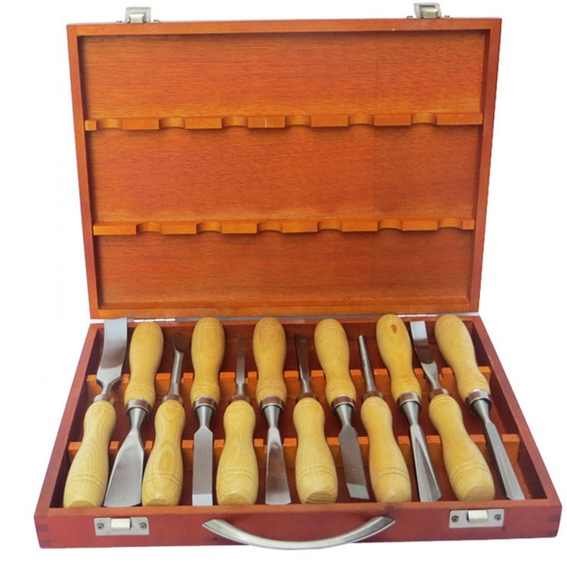 

Professional 12Pcs/set BOXS Manual Wood Carving Hand Chisel Tool Set Carpenters Woodworking Carving Chisel DIY Hand Tools